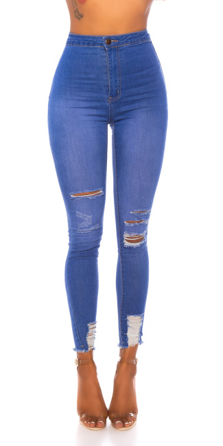 skinny ripped jeans blauw